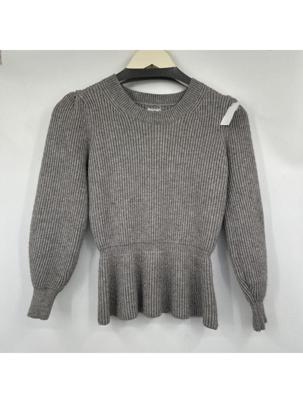 Women's dRA - Anthro Peplum Gray Sweater Medium
